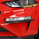Front Bumper Vent Winglets Fog Light Canard Trim For 2018-19 Ford Mustang Generic