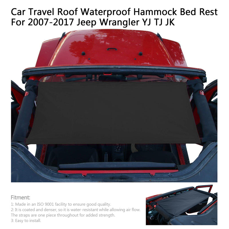 Car Travel Roof Waterproof Hammock Bed Rest For 2007-2017 Jeep Wrangler YJ TJ JK Generic