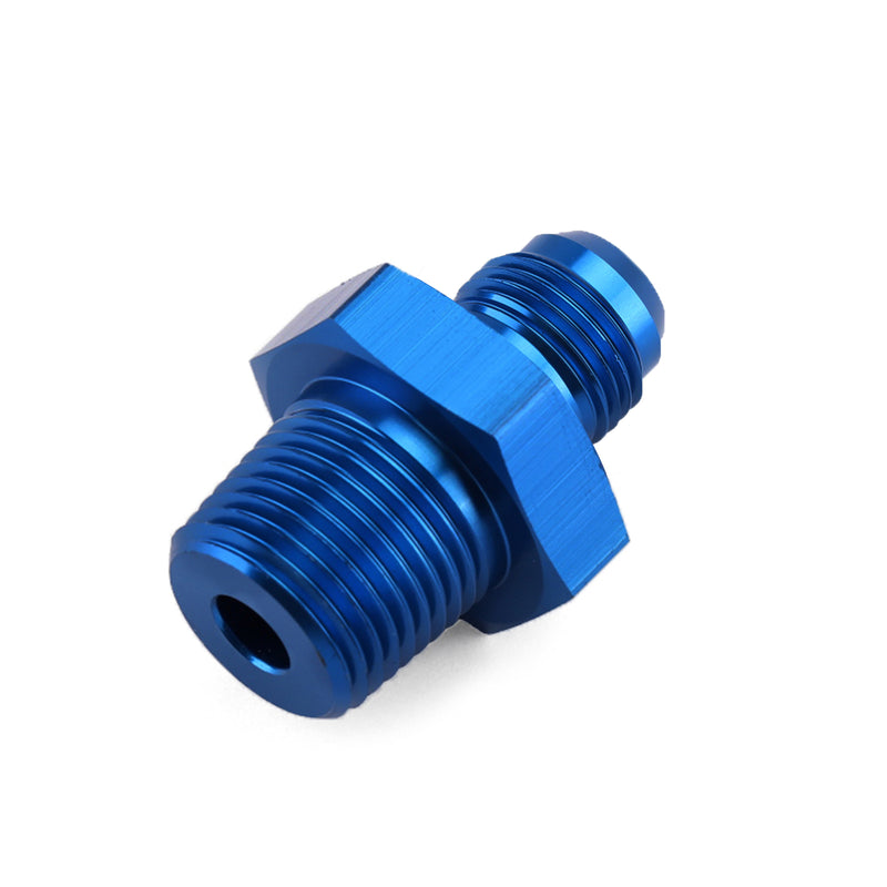 1PC AN8 TO 1/2NPT ORB-8 Straight Fuel Oil Air Hose Fitting Male Adapter Blue Generic