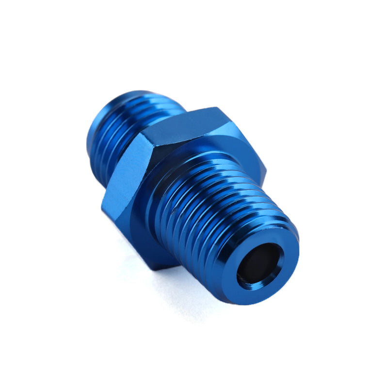 1PC AN8 TO 1/2NPT ORB-8 Straight Fuel Oil Air Hose Fitting Male Adapter Blue Generic