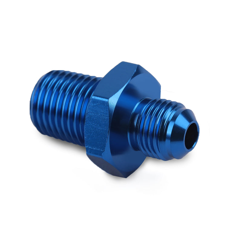 1PC AN8 TO 1/2NPT ORB-8 Straight Fuel Oil Air Hose Fitting Male Adapter Blue Generic