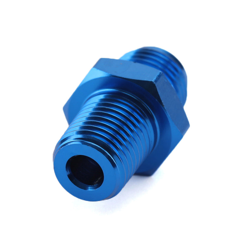 1PC AN8 TO 1/2NPT ORB-8 Straight Fuel Oil Air Hose Fitting Male Adapter Blue Generic