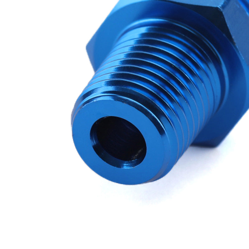 1PC AN8 TO 1/2NPT ORB-8 Straight Fuel Oil Air Hose Fitting Male Adapter Blue Generic