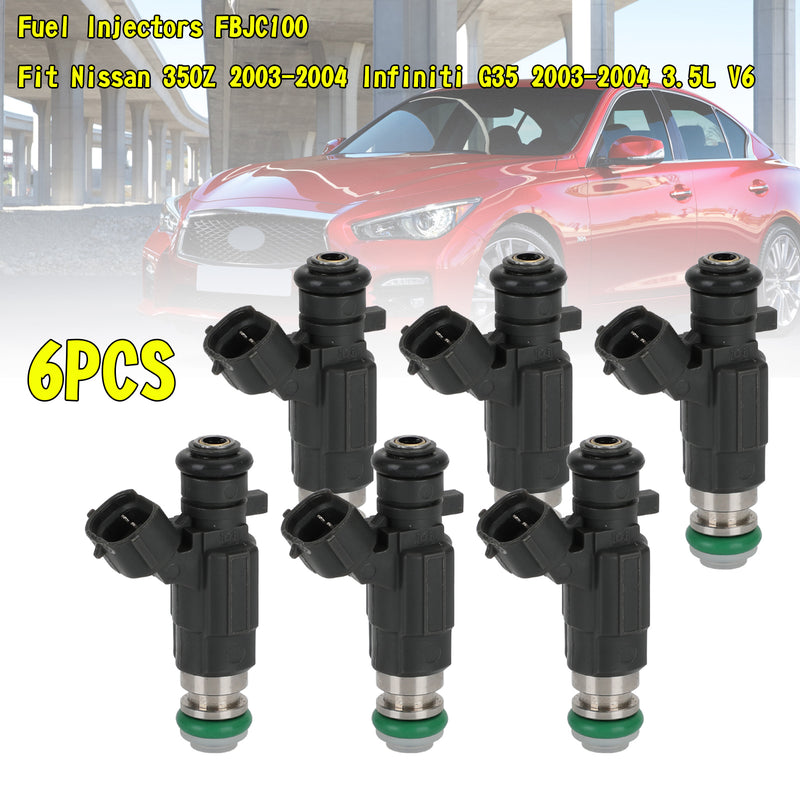 6PCS Fuel Injectors FBJC100 Fit Nissan 350Z 03-04 Infiniti G35 2003-2004 3.5L V6 Generic