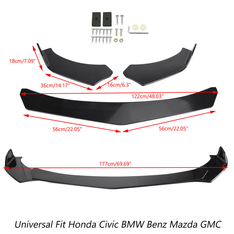Front Bumper Lip Body Kit Spoiler For GMC Honda Civic BMW Benz Mazda USA Generic