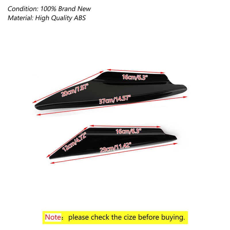 4pcs Universal Gloss Bk Car Front Bumper Fins Body Splitter Spoiler Canards Generic