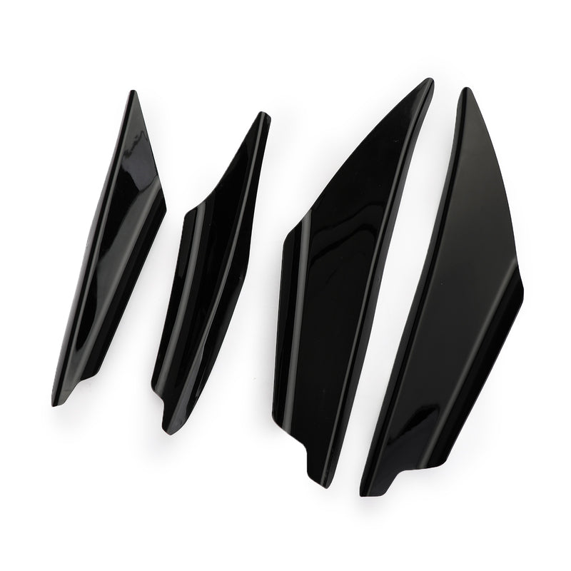 4pcs Universal Gloss Bk Car Front Bumper Fins Body Splitter Spoiler Canards Generic