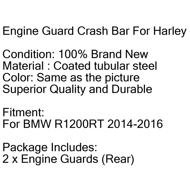 Rear Engine Guard Crash Bars Heed For BMW R 1200 RT R1200RT 2014-2016 Generic