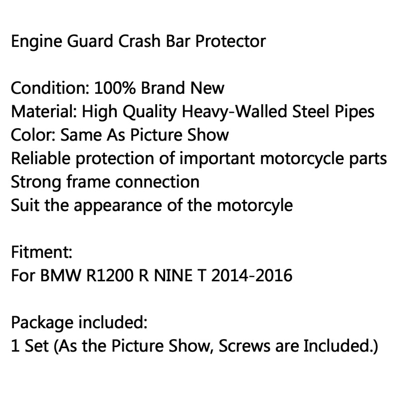 Motorcycle Upper Crash Bars Protection Frame For BMW R1200R NINE T 2014-2016 Generic