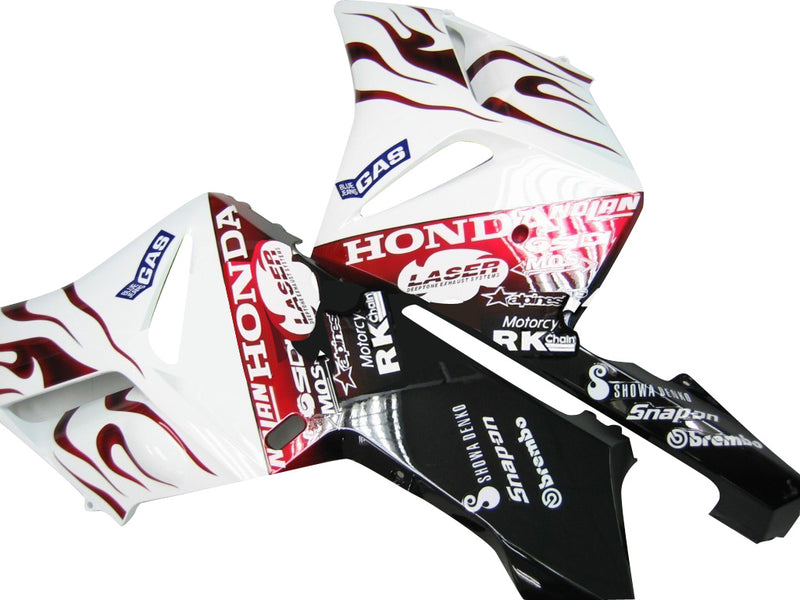 Fairings 2004-2005 Honda CBR 1000 RR White & Red Flame Shark Racing Generic