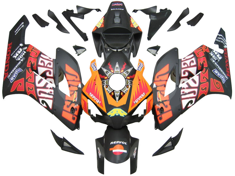 Fairings 2004-2005 Honda CBR 1000 RR Black Orange Valentino Rossi  Racing Generic