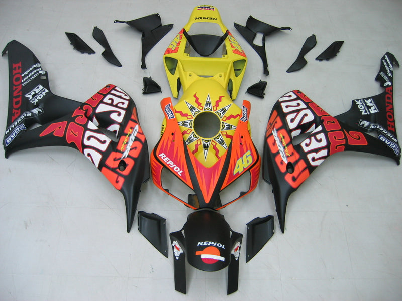 Fairings 2006-2007 Honda CBR 1000 RR Black Yellow Valentino Rossi  Racing Generic