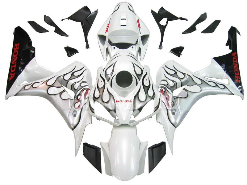 Fairings 2006-2007 Honda CBR 1000 RR White and Black Silver Flame  Generic