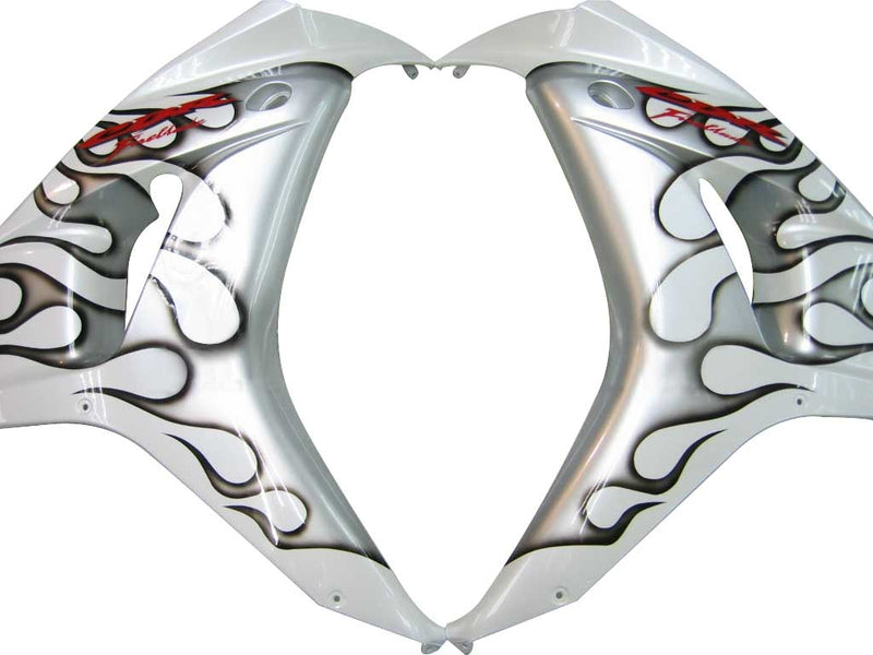 Fairings 2006-2007 Honda CBR 1000 RR White and Black Silver Flame Racing Generic