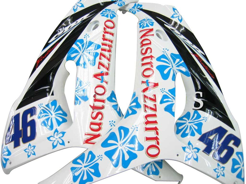 Fairings 2006-2007 Honda CBR 1000 RR White & Blue Floral  Generic