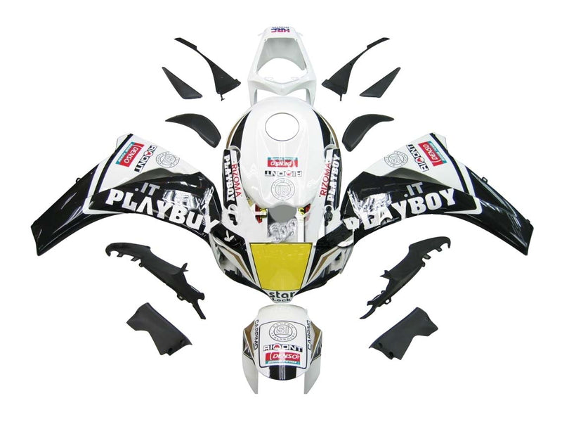 Fairings 2008-2011 Honda CBR 1000 RR Black White Playboy Racing Generic