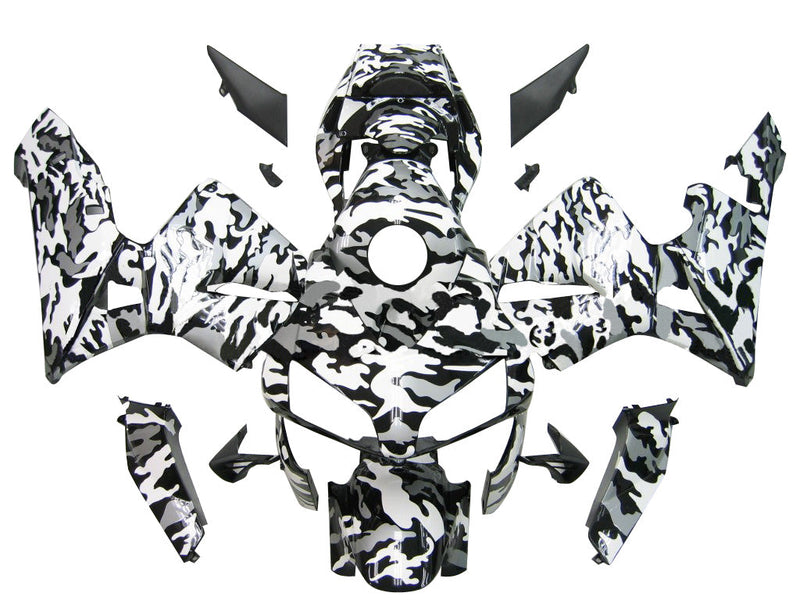 Fairings 2003-2004 Honda CBR 600 RR Blk Wht Silver Camouflage  Generic