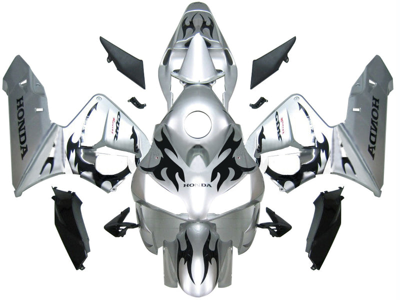 Fairings 2003-2004 Honda CBR 600 RR Silver & Black Tribal Tatoo  Generic