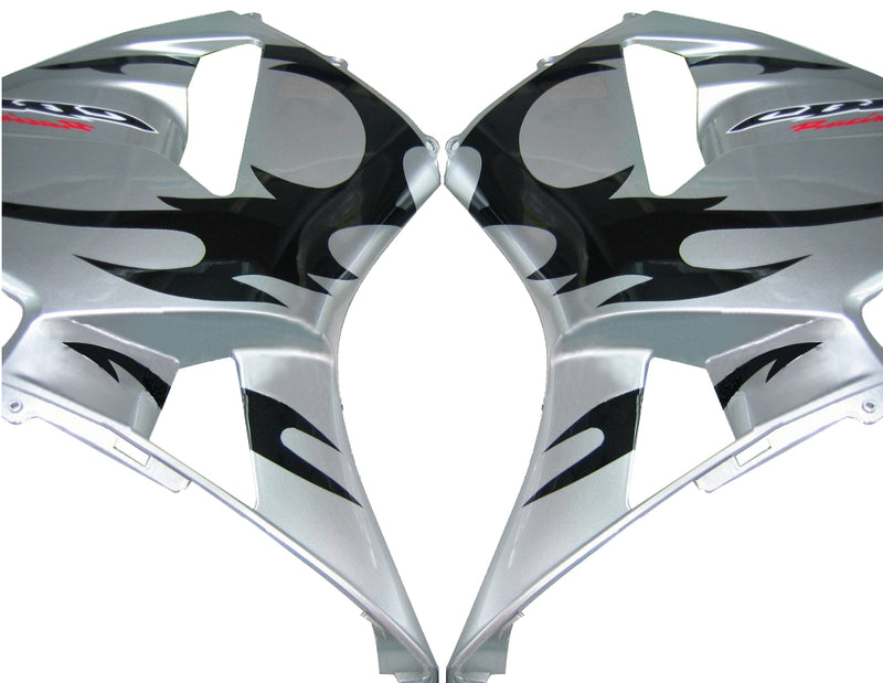 Fairings 2003-2004 Honda CBR 600 RR Silver & Black Tribal Tatoo Racing Generic