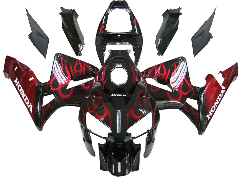 Fairings 2005-2006 Honda CBR 600 RR Black & Red Flame CBR  Generic