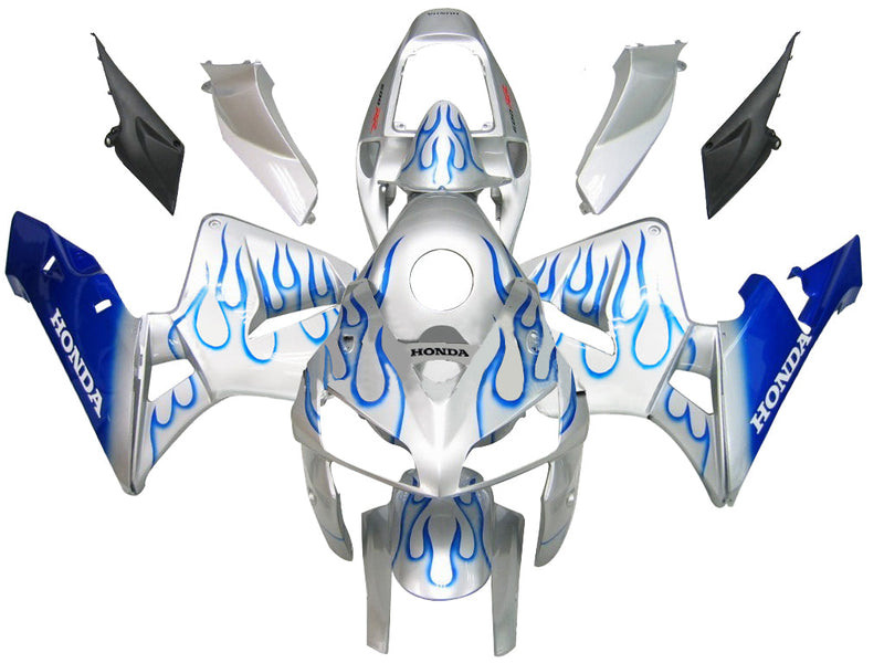 Fairings 2005-2006 Honda CBR 600 RR Silver & Blue Flame  Generic