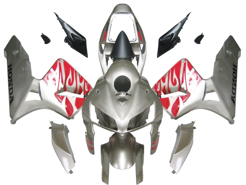 Fairings 2005-2006 Honda CBR 600 RR Silver & Red Tribal  Generic