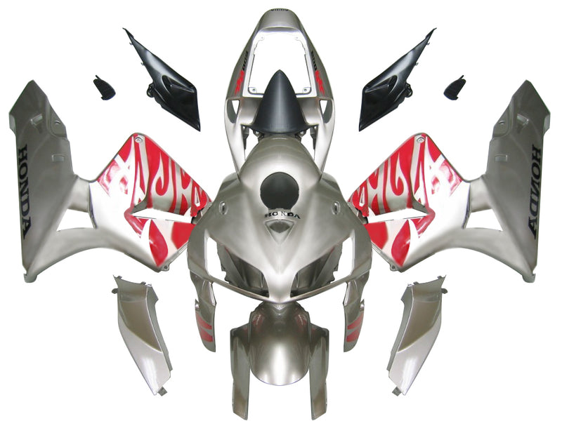 Fairings 2005-2006 Honda CBR 600 RR Silver & Red Tribal Racing Generic