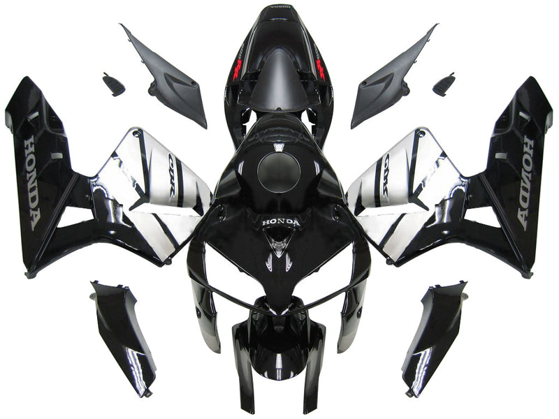 Fairings 2005-2006 Honda CBR 600 RR Black & Silver CBR Honda  Generic