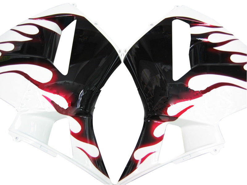 Fairings 2005-2006 Honda CBR 600 RR White Black&Red Flame  Generic