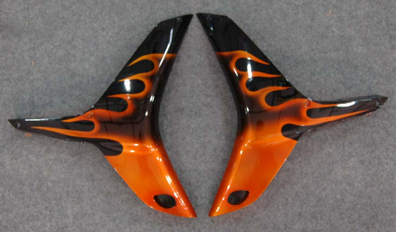 Fairings 2007-2008 Honda CBR 600 RR Black & Orange Flame Racing Generic