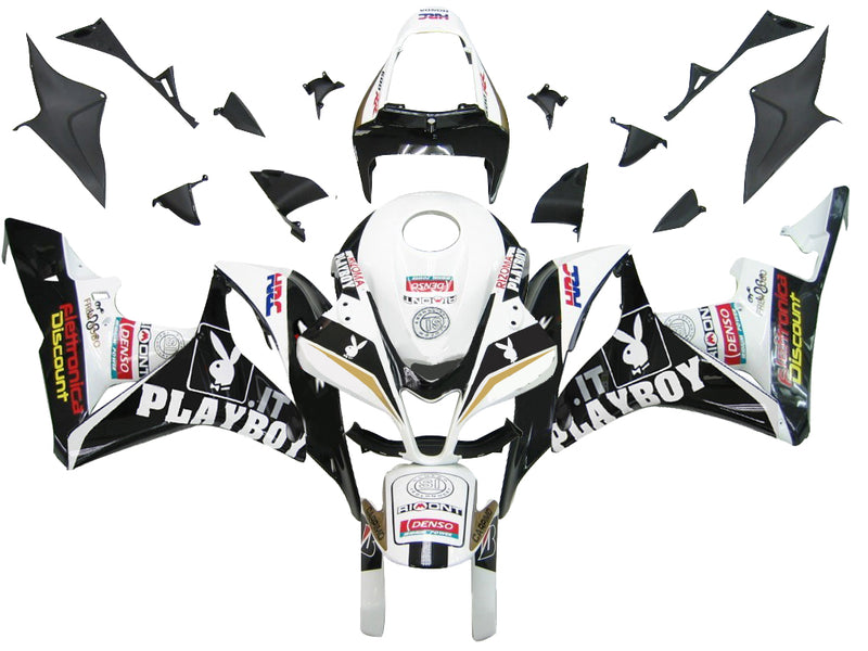 Fairings 2007-2008 Honda CBR 600 RR Black Playboy Racing Generic