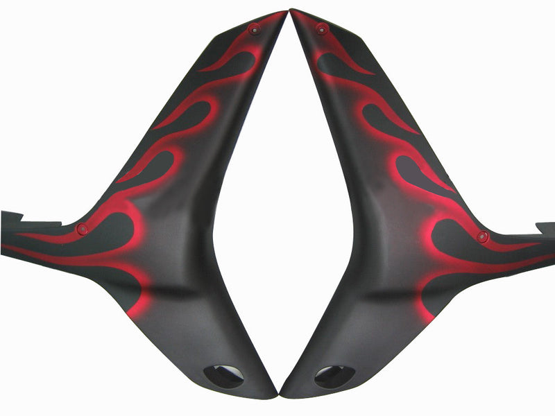 Fairings 2007-2008 Honda CBR 600 RR Matte Black & Red Flame CBR  Generic