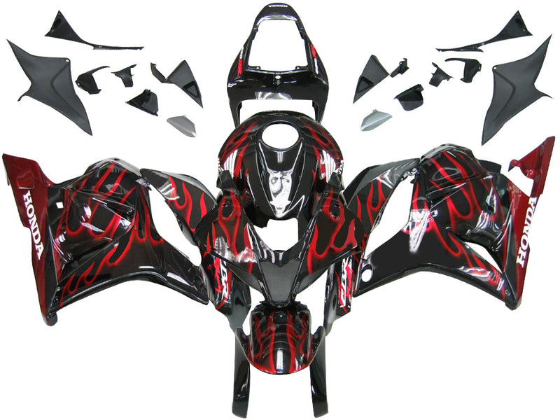 Fairings 2009-2012 Honda CBR 600 RR Black & Red Flame  Generic