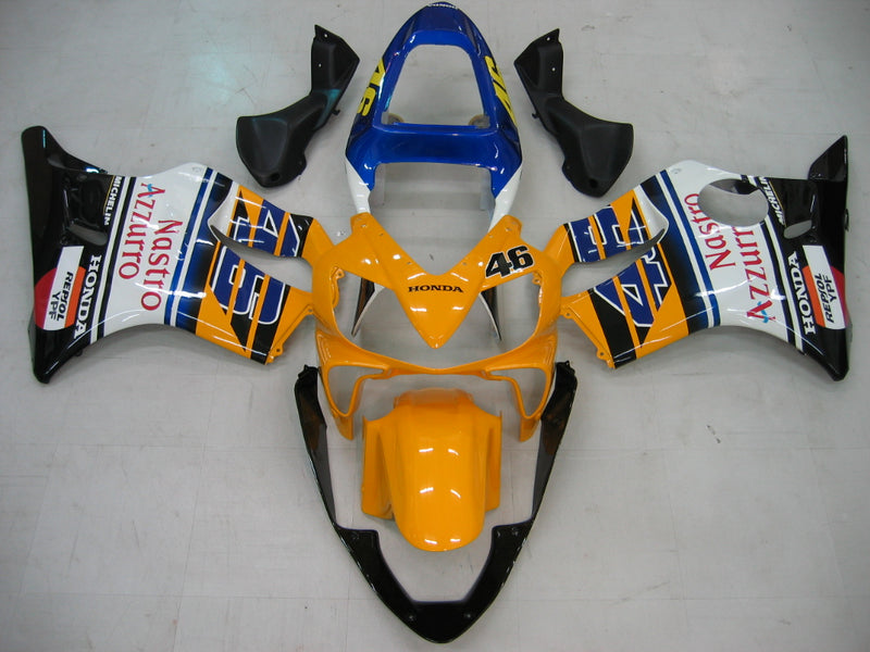 Fairings 2001-2003 Honda CBR 600 F4i Yellow No.46 Azzurro Racing Generic