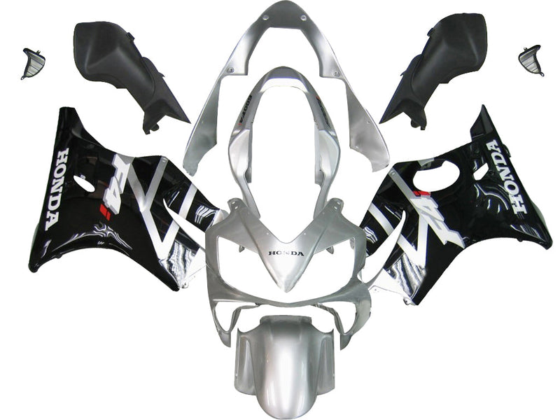 Fairings 2004-2007 Honda CBR 600 F4i Silver & Black F4i  Generic