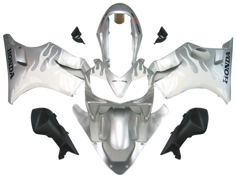 Fairings 2004-2007 Honda CBR 600 F4i Silver & White Flame  Generic