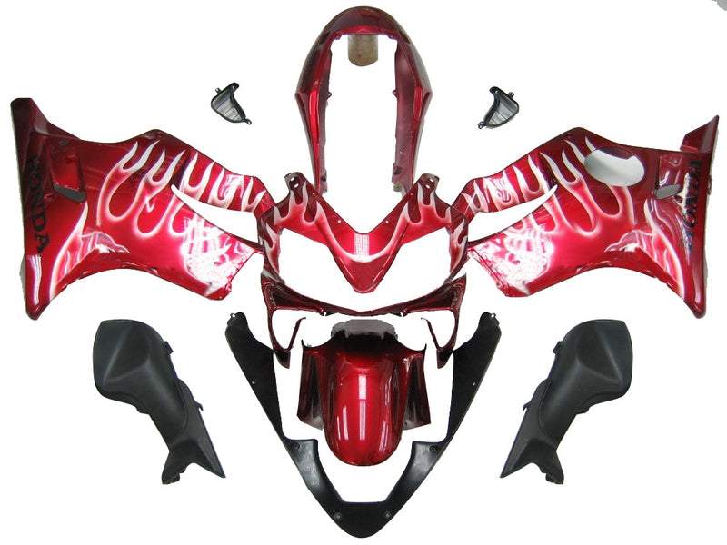 Fairings 2004-2007 Honda CBR 600 F4i Cherry Red & White Flame  Generic