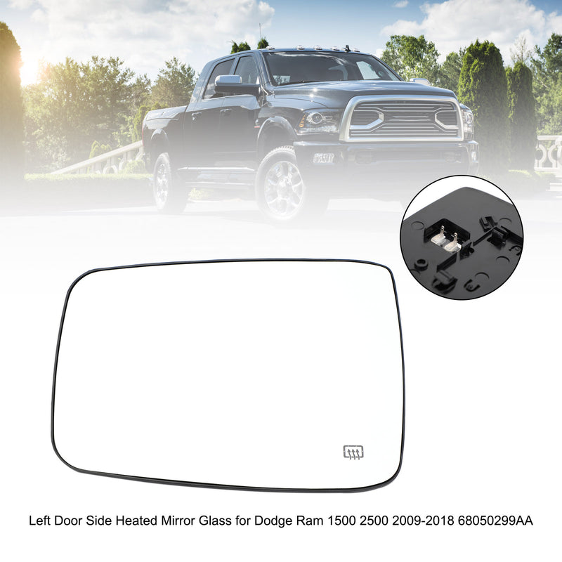 Left Right Side Door Side Heated Mirror Glass for Dodge Ram 1500 2500 2009-2018 Generic