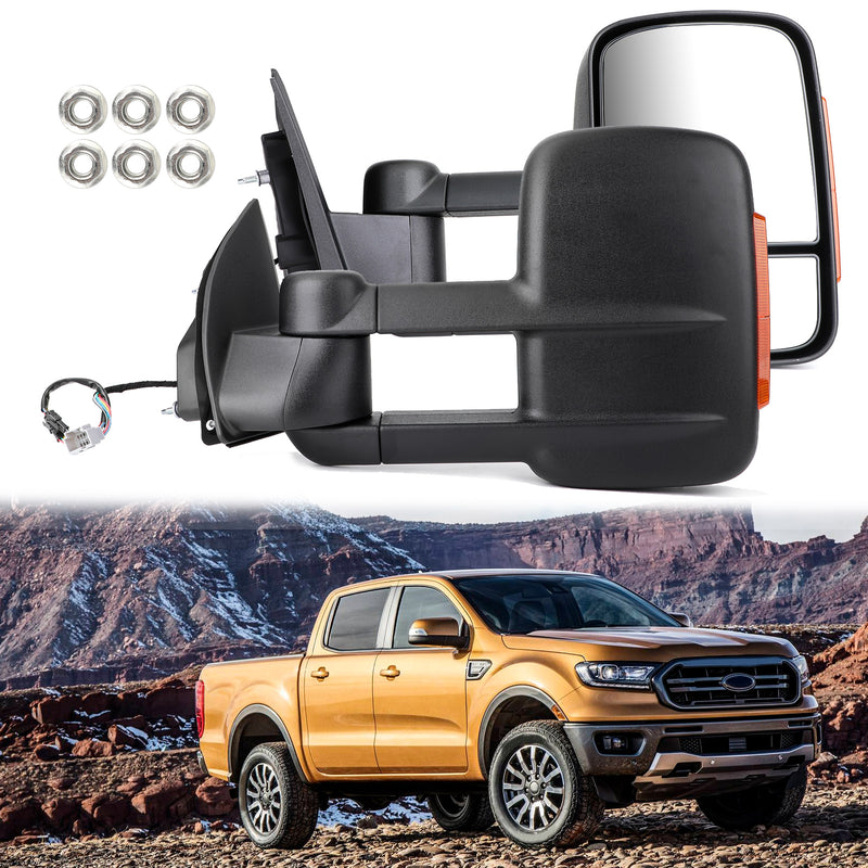 Extendable Towing Mirrors For Ford Ranger MK PX XL XLT XLS Wildtrak 2012-ON