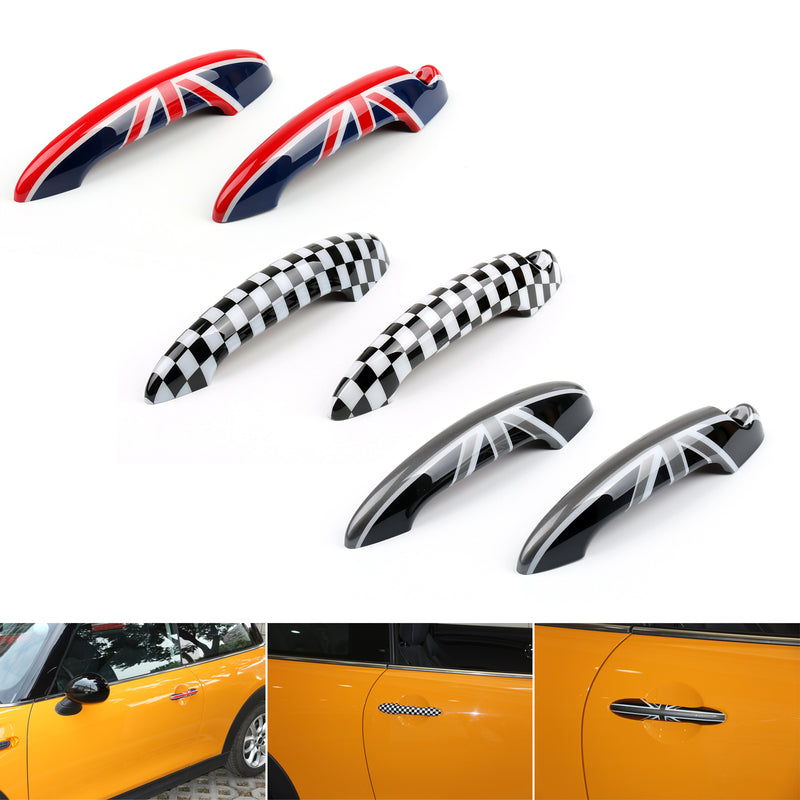 Union Jack UK Flag Checkered Door Handle Cover For Mini Cooper R50 R52 R53 R55