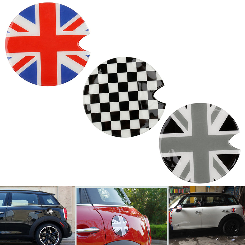 Union Jack UK Flag Checkered Pattern Vinyl Sticker For Mini Cooper Gas Cap Cover