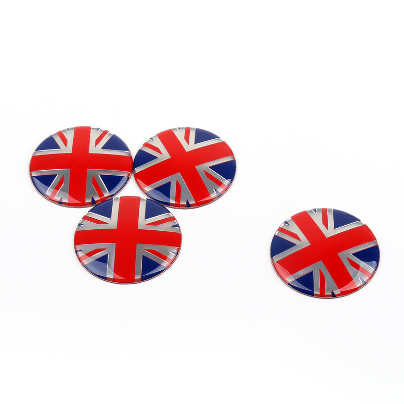Wheel Center Hub Cap Emblem Badge decal Black Union Jack UK Flag For Mini Cooper
