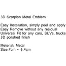 3D Scorpion Chrome Metal Emblem Styling Car SUV Truck Motorcycle Steel Decal Generic