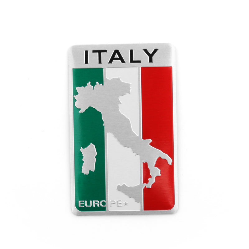 Italy Italian Flag Map Car Metal 3D Chrome Emblem Decal Sticker