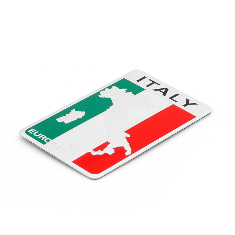 Italy Italian Flag Map Car Metal 3D Chrome Emblem Decal Sticker Generic
