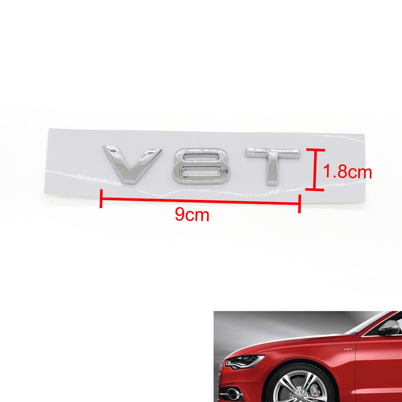 V8T Emblem Badge Fit For Audi A1 A3 A4 A5 A6 A7 Q3 Q5 Q7 S6 S7 S8 S4 SQ5 Chrome