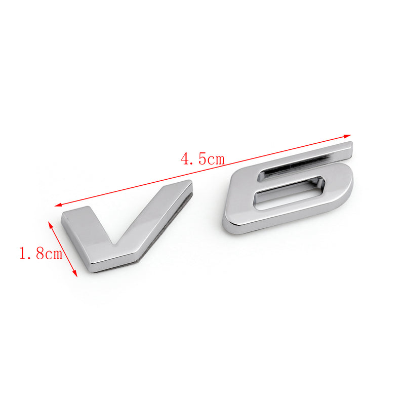 Car Styling Metal Letter S V6 Car sticker Auto Rear Decal V6 Car Badge for Ford Generic
