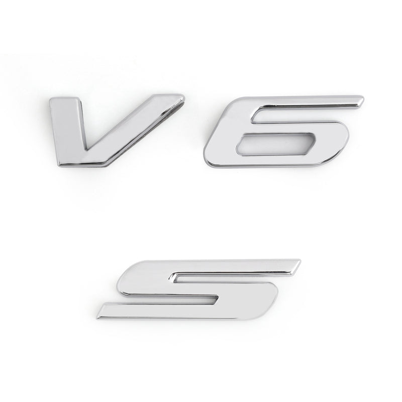 Car Styling Metal Letter S V6 Car sticker Auto Rear Decal V6 Car Badge for Ford
