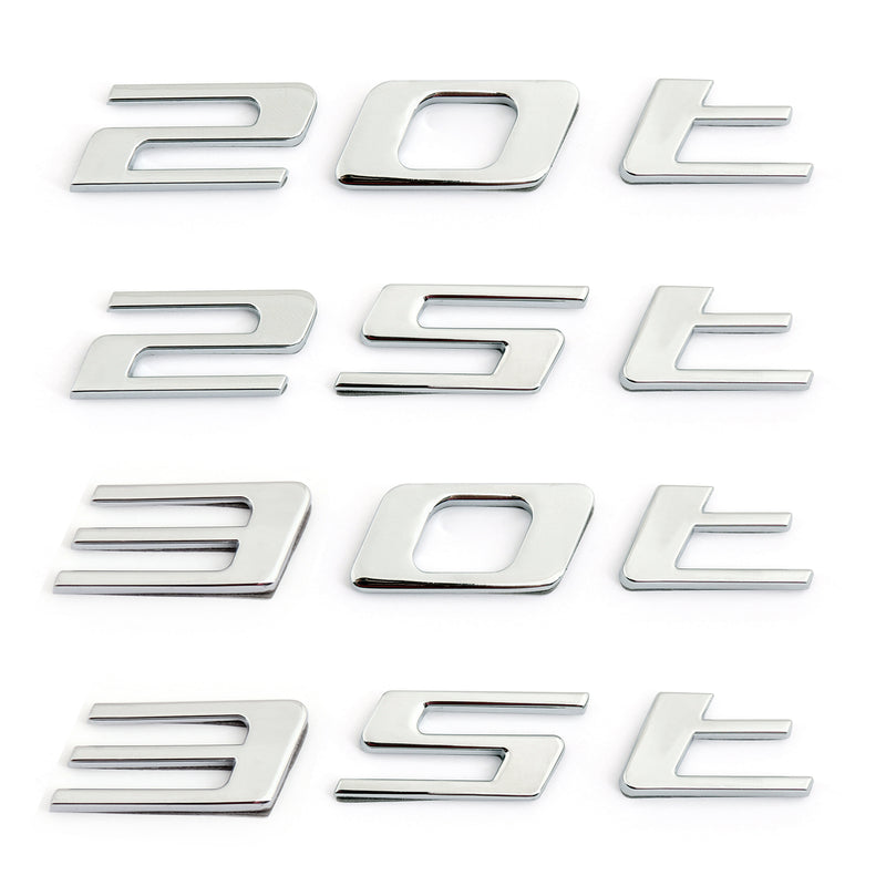 Chrome Letter 20T 25T 30T 35T Car Sticker Auto Rear Decal Emblem Jaguar F-PACE