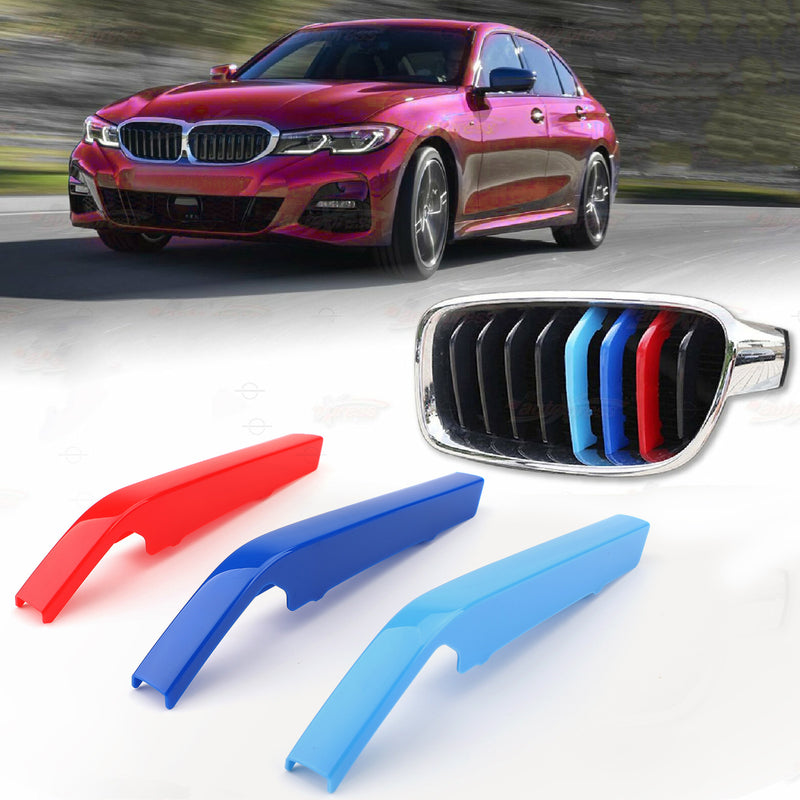 Kidney Grille M Sport 3Colour Cover Stripe Clips For BMW 3 Series G20 2019 & up